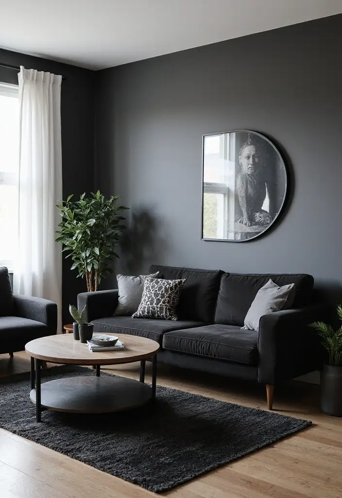 27 Black Living Room Decor Ideas That Balance Elegance and Bold Design - 16. Eclectic Black Decor Mix