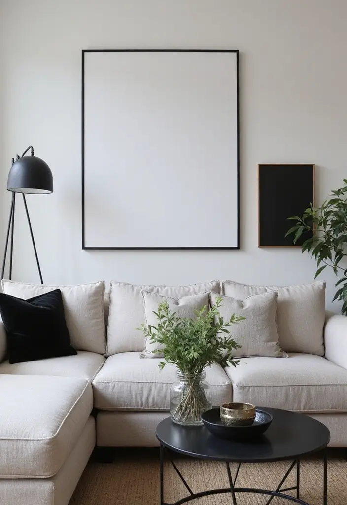 27 Black Living Room Decor Ideas That Balance Elegance and Bold Design - 27. Black Minimalist Home Accessories