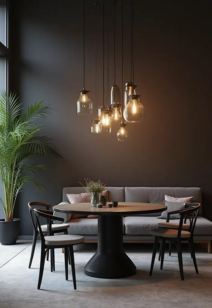 27 Black Living Room Decor Ideas That Balance Elegance and Bold Design - 6. Elegant Black Lighting Fixtures