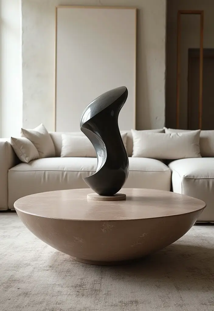 27 Coffee Table Decor Living Room Ideas for Stylish Centerpieces 11 27 Coffee Table Decor Living Room Ideas for Stylish Centerpieces - 11. Bold Sculptural Elements