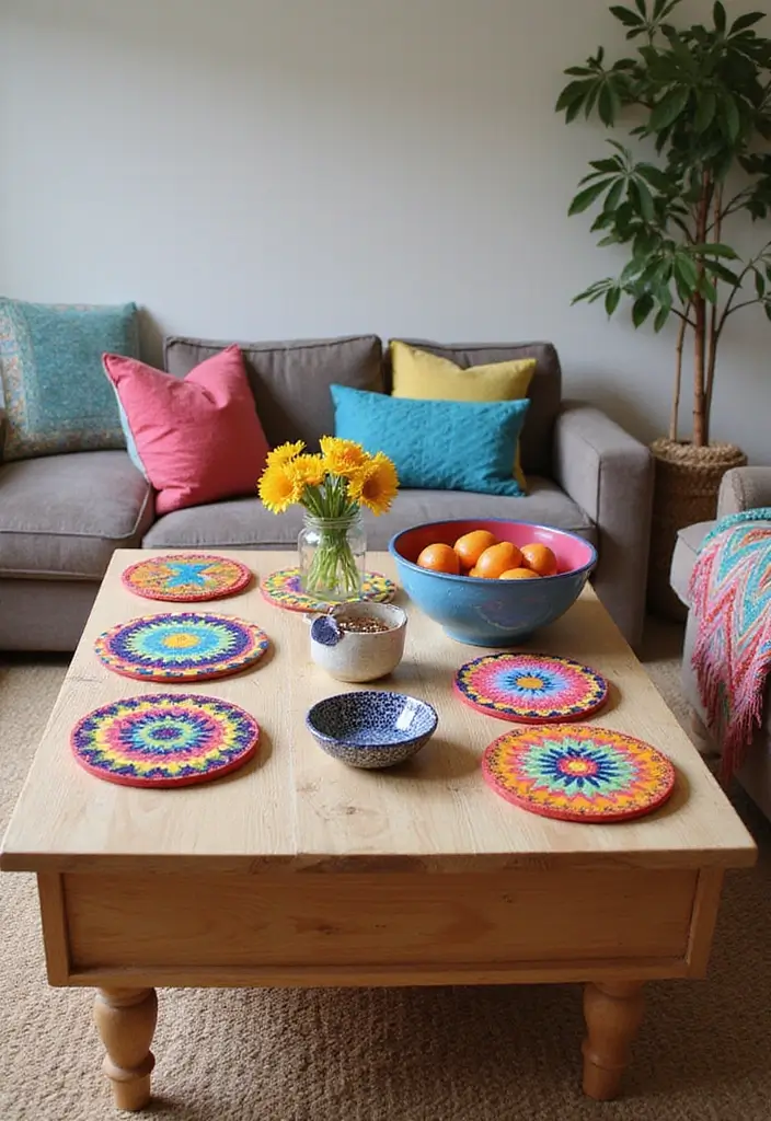 27 Coffee Table Decor Living Room Ideas for Stylish Centerpieces 15 27 Coffee Table Decor Living Room Ideas for Stylish Centerpieces - 15. Color Pop Accessories