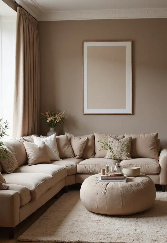 27 Cozy Brown Living Room Ideas That Bring Warmth and Timeless Elegance 15 27 Cozy Brown Living Room Ideas That Bring Warmth and Timeless Elegance - 15. Neutral Brown Palettes
