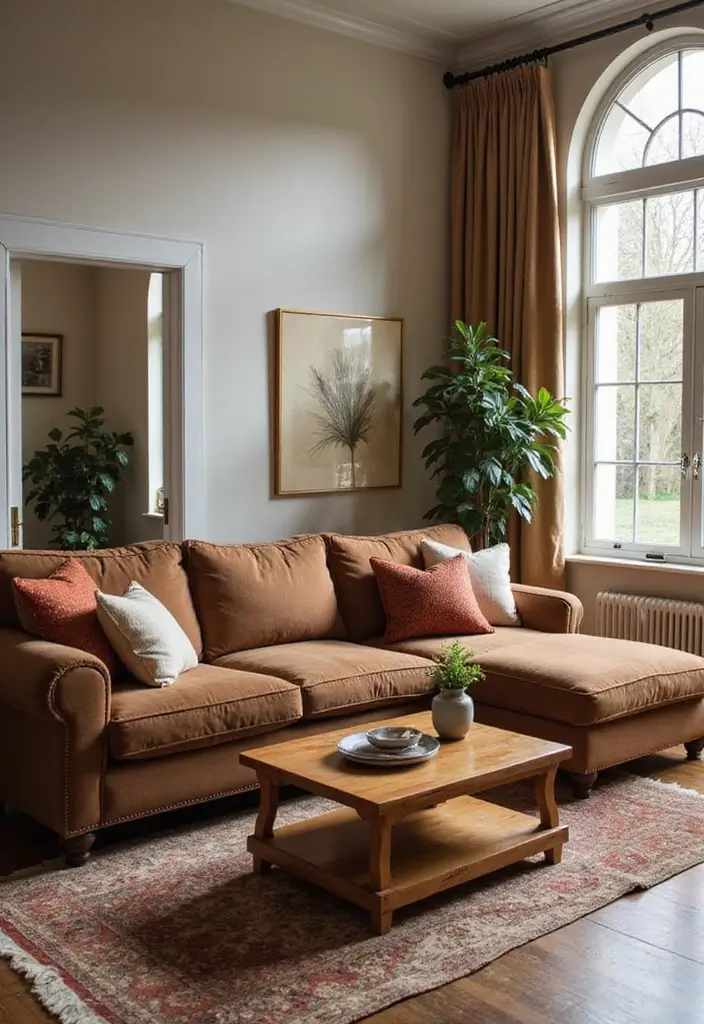 27 Cozy Brown Living Room Ideas That Bring Warmth and Timeless Elegance 20 27 Cozy Brown Living Room Ideas That Bring Warmth and Timeless Elegance - 20. Space for Entertaining