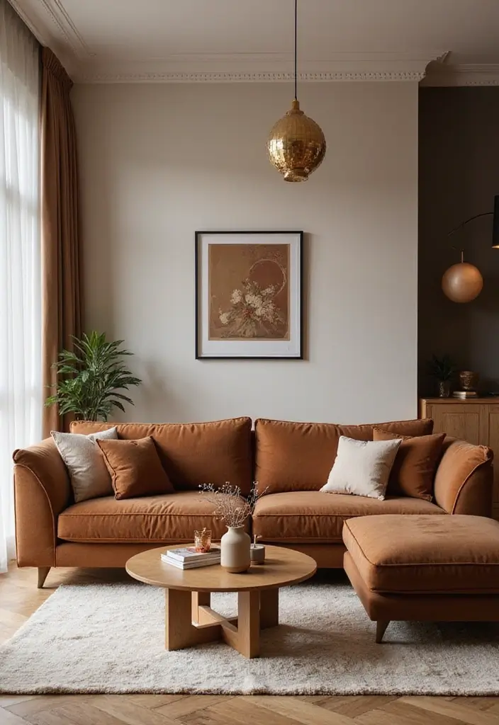 27 Cozy Brown Living Room Ideas That Bring Warmth and Timeless Elegance 24 27 Cozy Brown Living Room Ideas That Bring Warmth and Timeless Elegance - 24. Cohesive Brown Decor