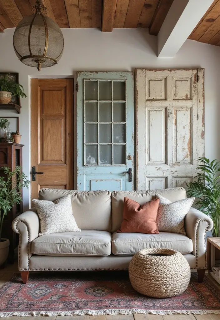 27 Living Room Accent Wall Ideas That Instantly Elevate the Space 10 27 Living Room Accent Wall Ideas That Instantly Elevate the Space - 10. Upcycled Materials