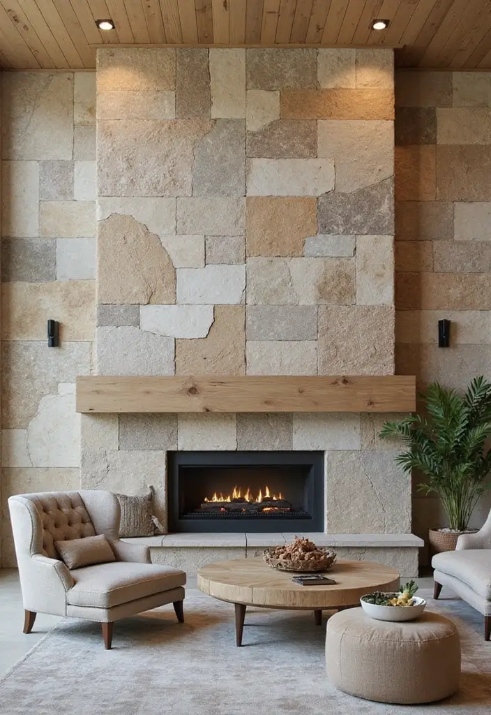 27 Living Room Accent Wall Ideas That Instantly Elevate the Space 12 27 Living Room Accent Wall Ideas That Instantly Elevate the Space - 12. Natural Stone Slabs