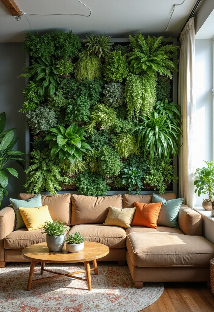 27 Living Room Accent Wall Ideas That Instantly Elevate the Space 2 27 Living Room Accent Wall Ideas That Instantly Elevate the Space - 2. Living Plant Wall
