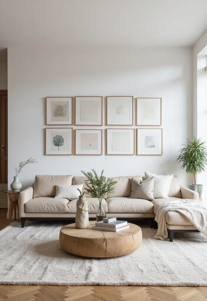 27 Living Room Accent Wall Ideas That Instantly Elevate the Space 27 27 Living Room Accent Wall Ideas That Instantly Elevate the Space - 27. Minimalist Art Display