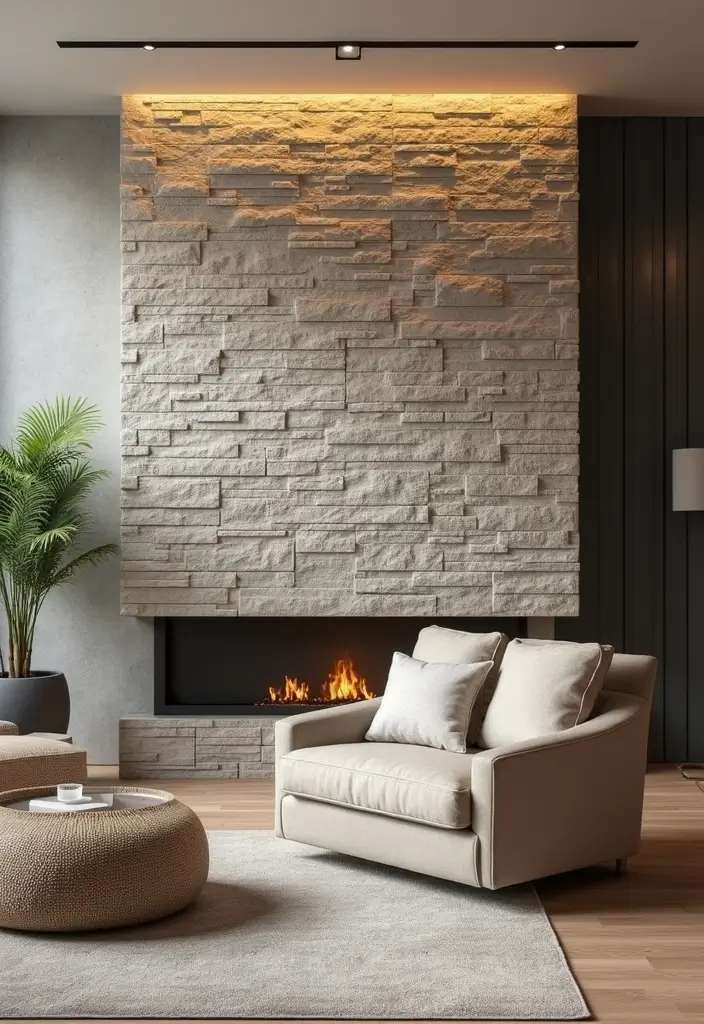 27 Living Room Accent Wall Ideas That Instantly Elevate the Space 4 27 Living Room Accent Wall Ideas That Instantly Elevate the Space - 4. Stone or Brick Veneer