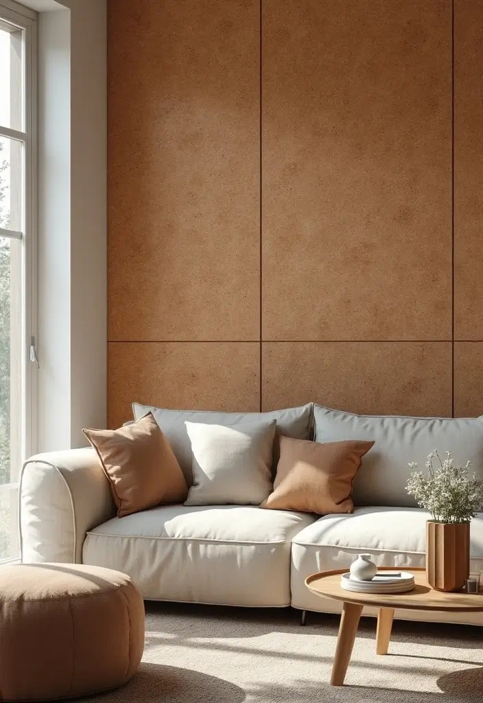 27 Living Room Accent Wall Ideas That Instantly Elevate the Space 9 27 Living Room Accent Wall Ideas That Instantly Elevate the Space - 9. Cork Wall Panels