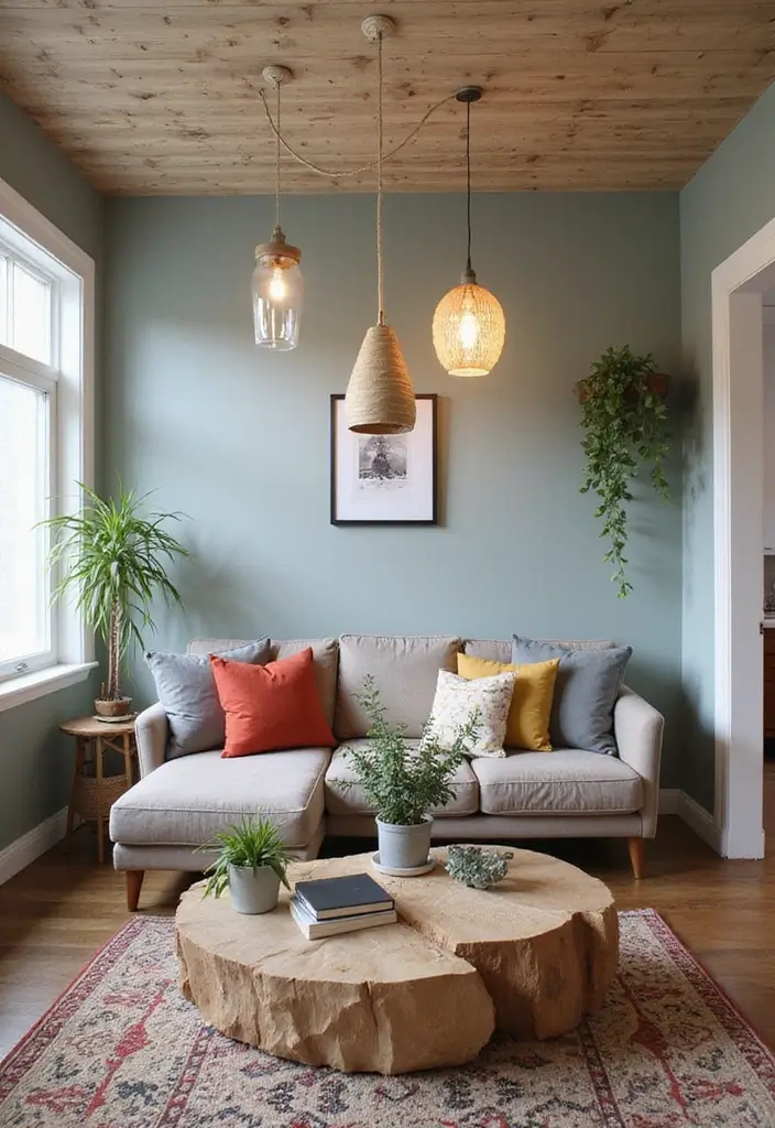 27 Living Room Lighting Ideas That Brighten and Elevate Interiors - 11. Upcycled Lighting Fixtures