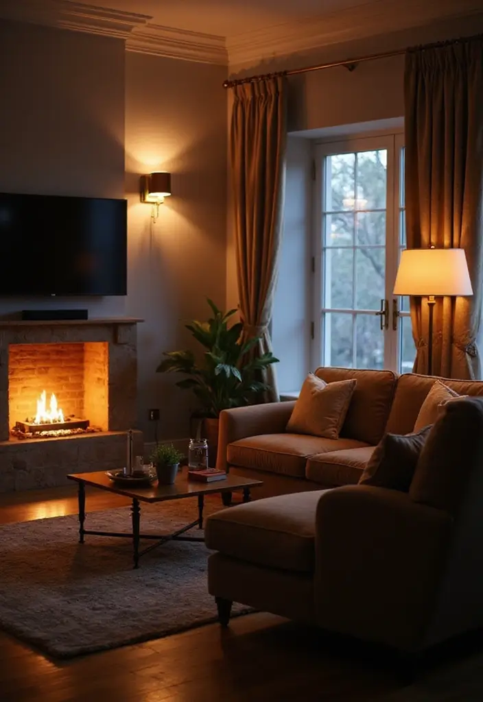 27 Living Room Lighting Ideas That Brighten and Elevate Interiors - 17. Ambient Lighting with Dimmer Switches