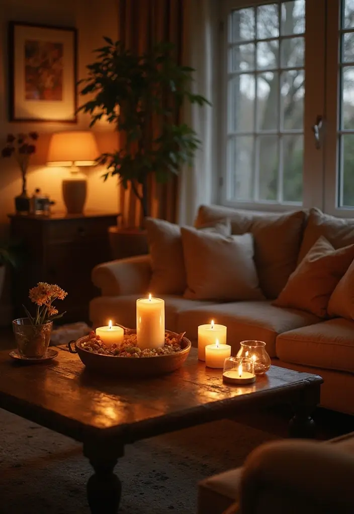 27 Living Room Lighting Ideas That Brighten and Elevate Interiors - 21. Soft Glow Candle-Like Lighting