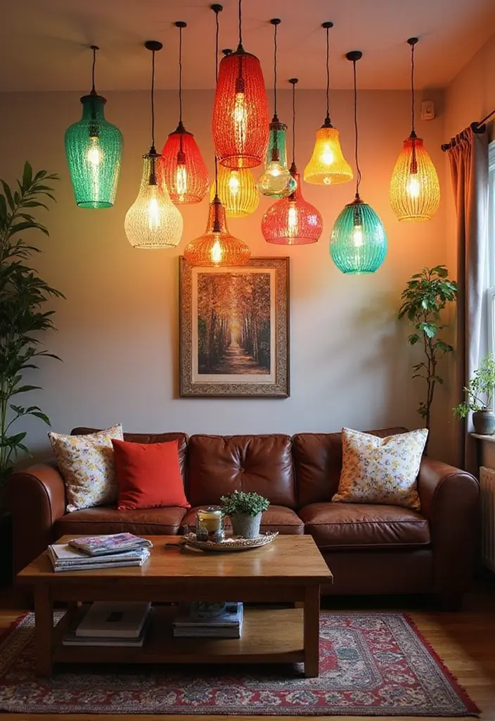 27 Living Room Lighting Ideas That Brighten and Elevate Interiors - 5. Handmade DIY Light Fixtures