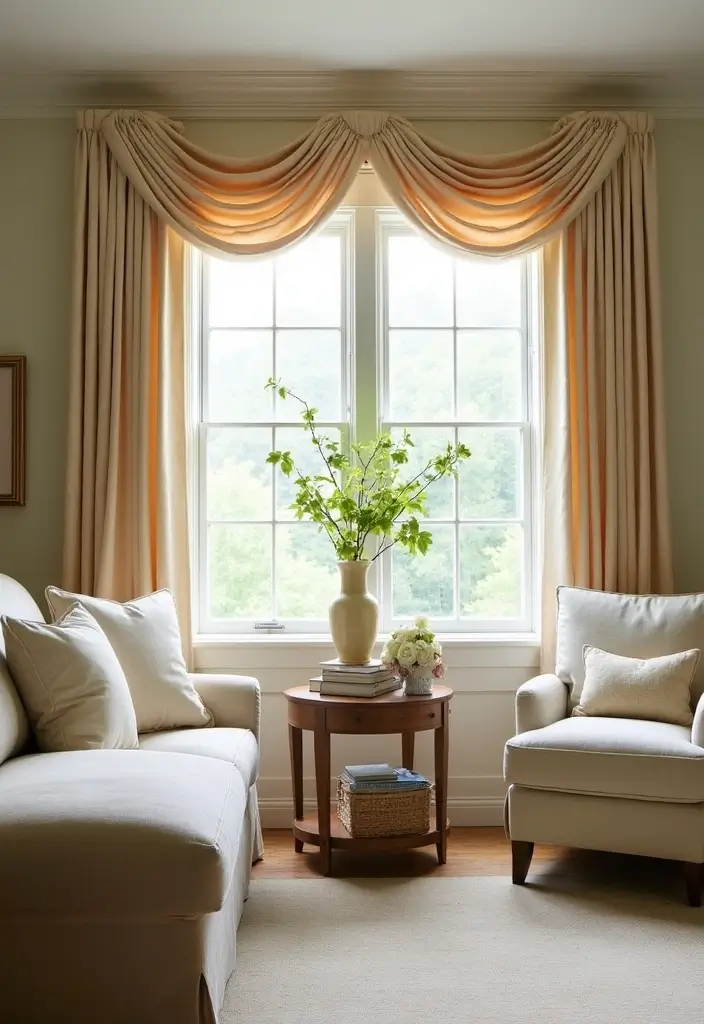 27 Pottery Barn Living Room Ideas for Timeless and Elegant Inspiration - 19. Soft Drapery