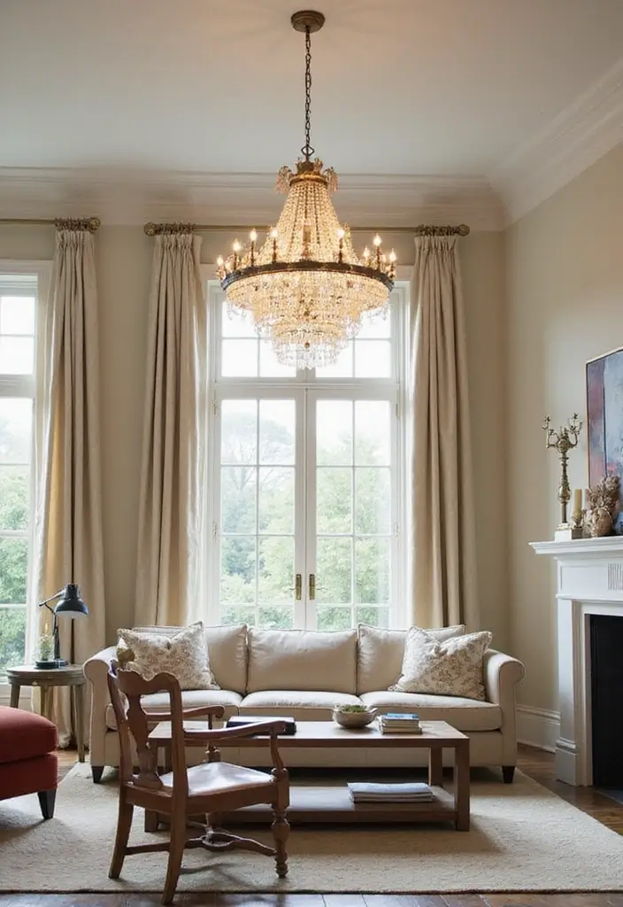 27 Pottery Barn Living Room Ideas for Timeless and Elegant Inspiration - 6. Statement Lighting