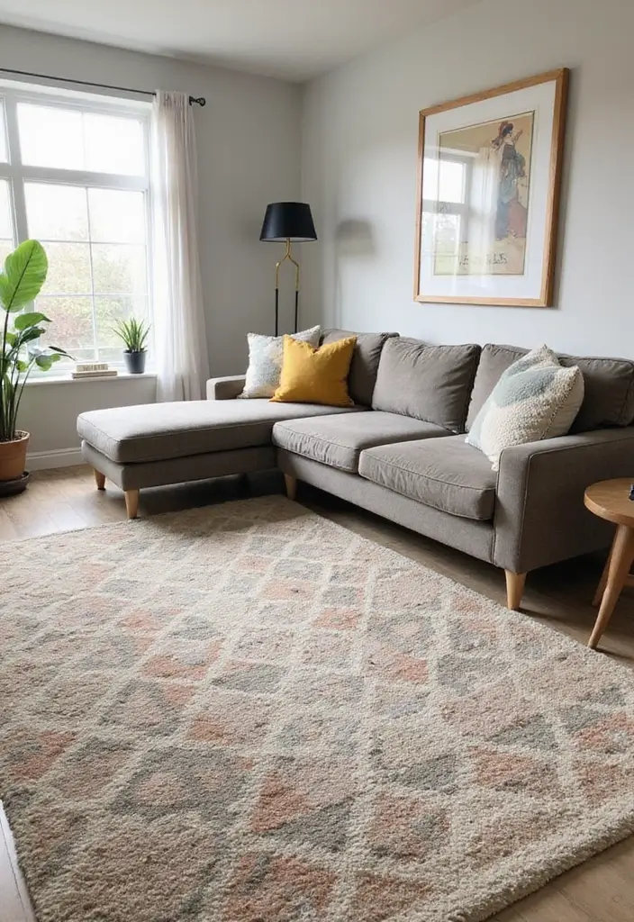 27 Simple Living Room Ideas for Effortless and Stylish Home Design 11 27 Simple Living Room Ideas for Effortless and Stylish Home Design - 11. Layered Rugs