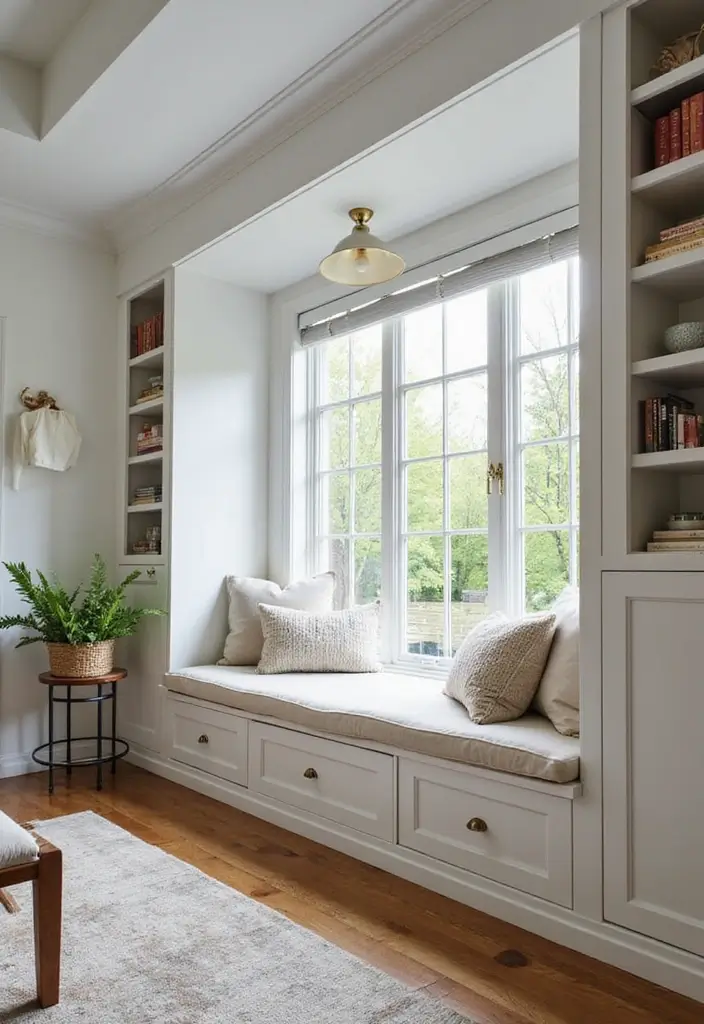 27 Simple Living Room Ideas for Effortless and Stylish Home Design 12 27 Simple Living Room Ideas for Effortless and Stylish Home Design - 12. Built-in Seating