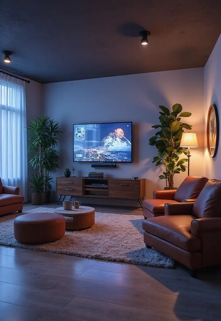 27 Sims 4 Living Room Ideas to Inspire Your Next Virtual Makeover 21 27 Sims 4 Living Room Ideas to Inspire Your Next Virtual Makeover - 21. Tech-Savvy Lounge