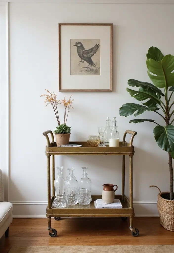 28 80s Living Room Ideas That Bring Retro Charm and Nostalgia 15 28 80s Living Room Ideas That Bring Retro Charm and Nostalgia - 15. Chic Bar Carts