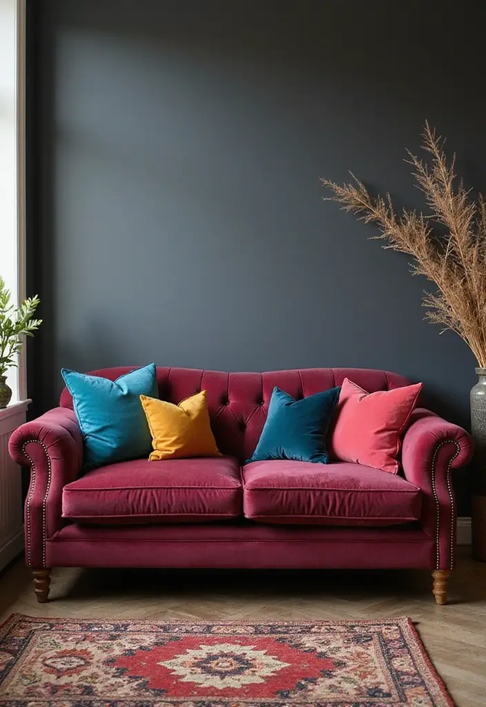 28 80s Living Room Ideas That Bring Retro Charm and Nostalgia 2 28 80s Living Room Ideas That Bring Retro Charm and Nostalgia - 2. Plush Velvet Sofas