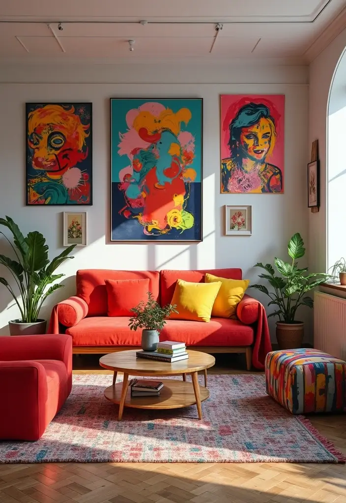28 80s Living Room Ideas That Bring Retro Charm and Nostalgia 5 28 80s Living Room Ideas That Bring Retro Charm and Nostalgia - 5. Pop Art Decor