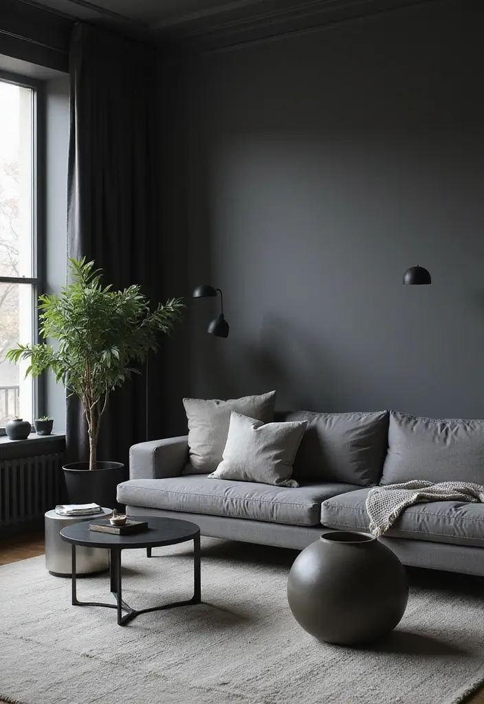 28 Black and Grey Living Room Ideas for Modern Bold and Chic Interiors 4 28 Black and Grey Living Room Ideas for Modern Bold and Chic Interiors - 4. Minimalist Chic