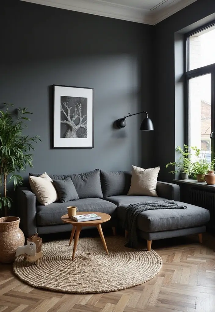 28 Black and Grey Living Room Ideas for Modern Bold and Chic Interiors 6 28 Black and Grey Living Room Ideas for Modern Bold and Chic Interiors - 6. Scandinavian Influence