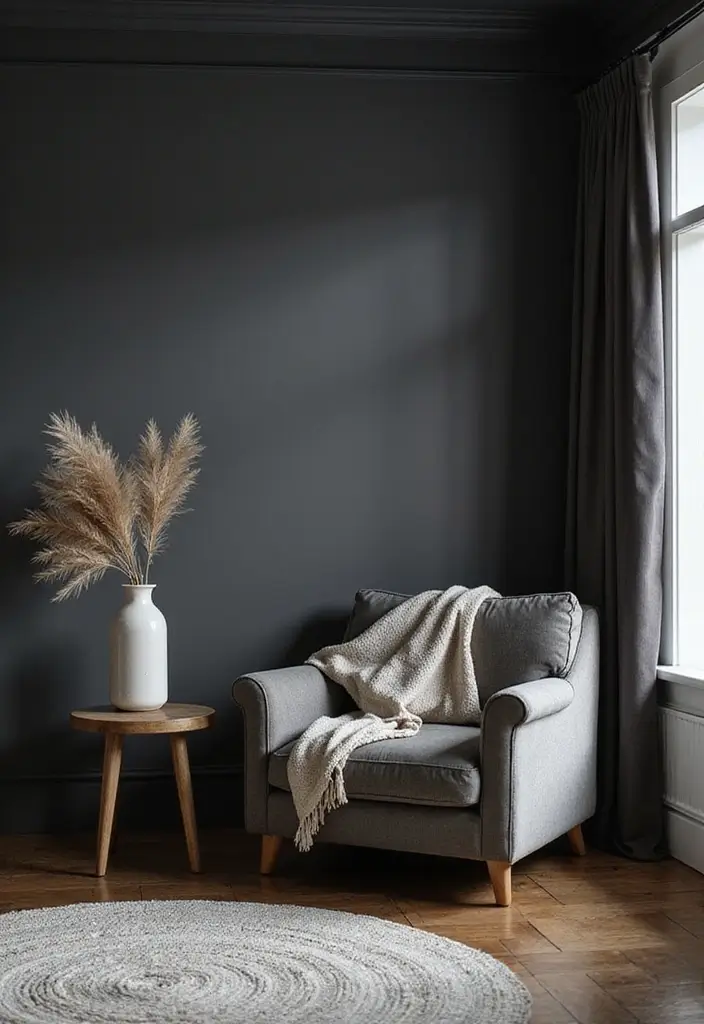 28 Black and Grey Living Room Ideas for Modern Bold and Chic Interiors 8 28 Black and Grey Living Room Ideas for Modern Bold and Chic Interiors - 8. Cozy Corner Nooks