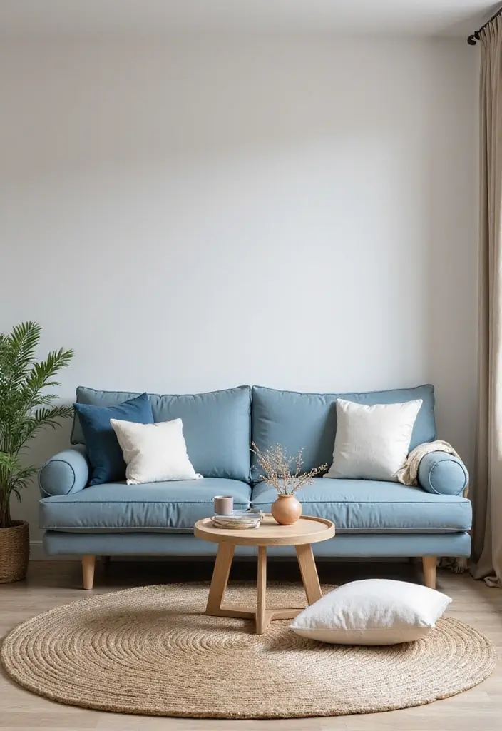 28 Blue Couch Living Room Ideas for Stylish and Modern Home Vibes 14 28 Blue Couch Living Room Ideas for Stylish and Modern Home Vibes - 14. Zen Retreat