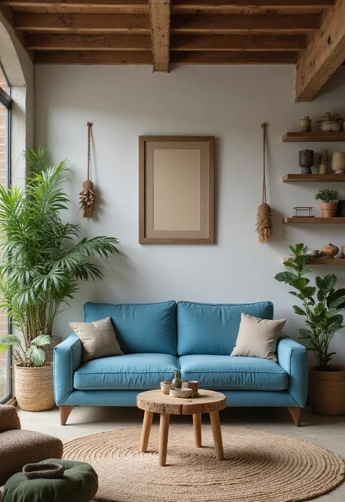 28 Blue Couch Living Room Ideas for Stylish and Modern Home Vibes 17 28 Blue Couch Living Room Ideas for Stylish and Modern Home Vibes - 17. Nature-Inspired Palette