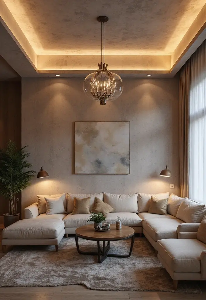 28 Ceiling Design Living Room Ideas That Transform Your Space 22 28 Ceiling Design Living Room Ideas That Transform Your Space - 22. Floating Ceilings for a Dreamy Effect