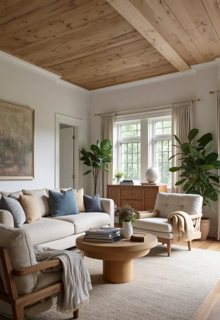 28 Ceiling Design Living Room Ideas That Transform Your Space 28 28 Ceiling Design Living Room Ideas That Transform Your Space - 28. Combination Styles for Personalized Charm