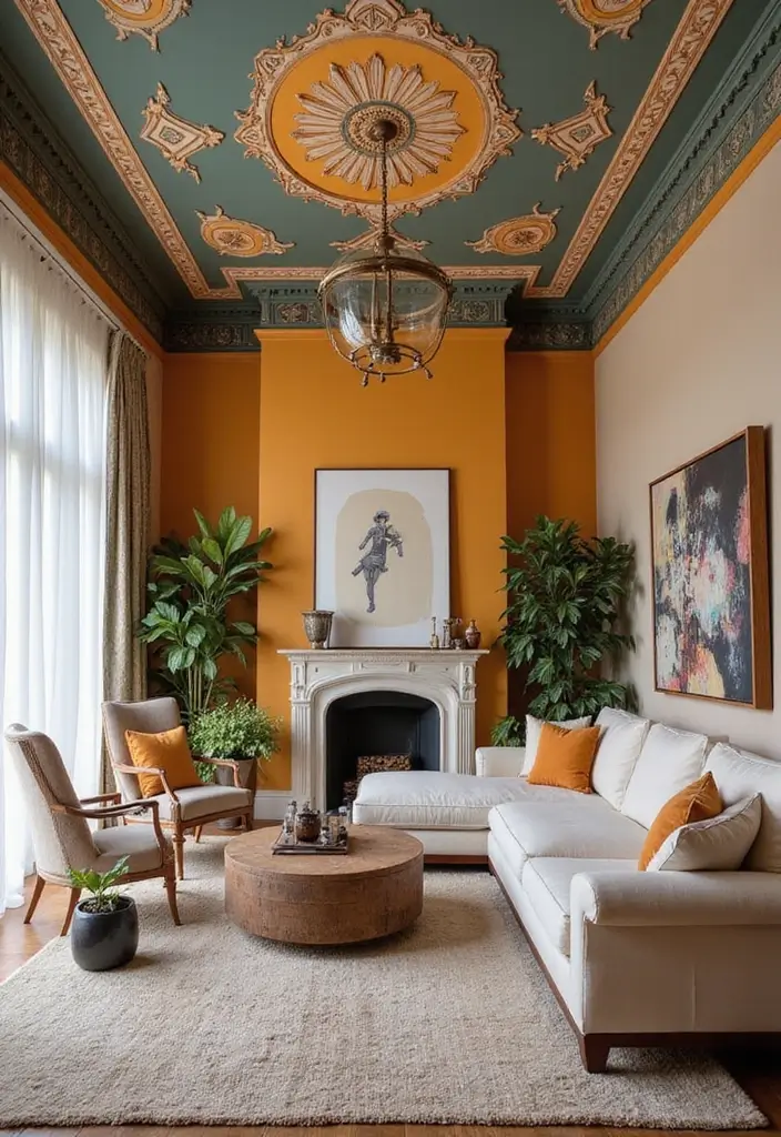 28 Ceiling Design Living Room Ideas That Transform Your Space 5 28 Ceiling Design Living Room Ideas That Transform Your Space - 5. Painted Ceilings for a Dramatic Effect