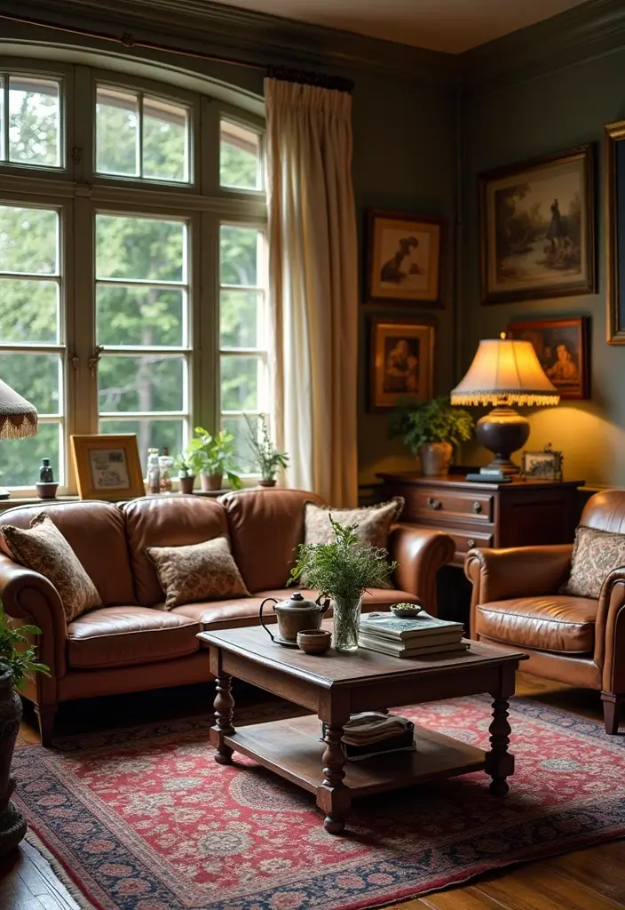 28 Cozy Apartment Living Room Ideas for Small Yet Inviting Spaces - 12. Vintage Finds