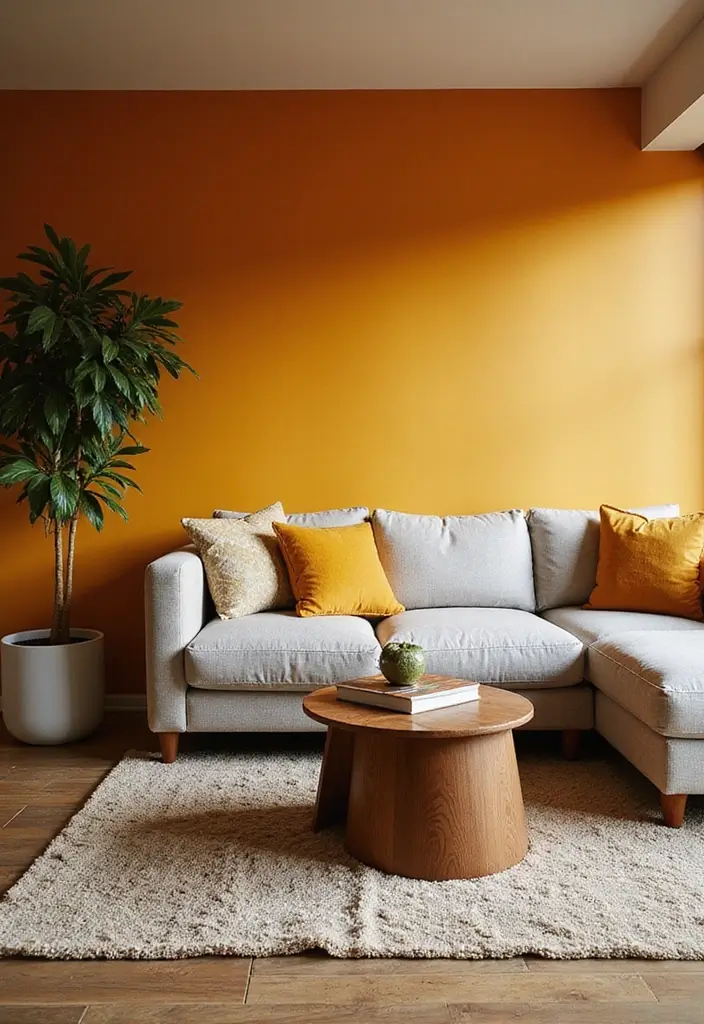 28 Cozy Apartment Living Room Ideas for Small Yet Inviting Spaces - 20. Bold Accent Walls