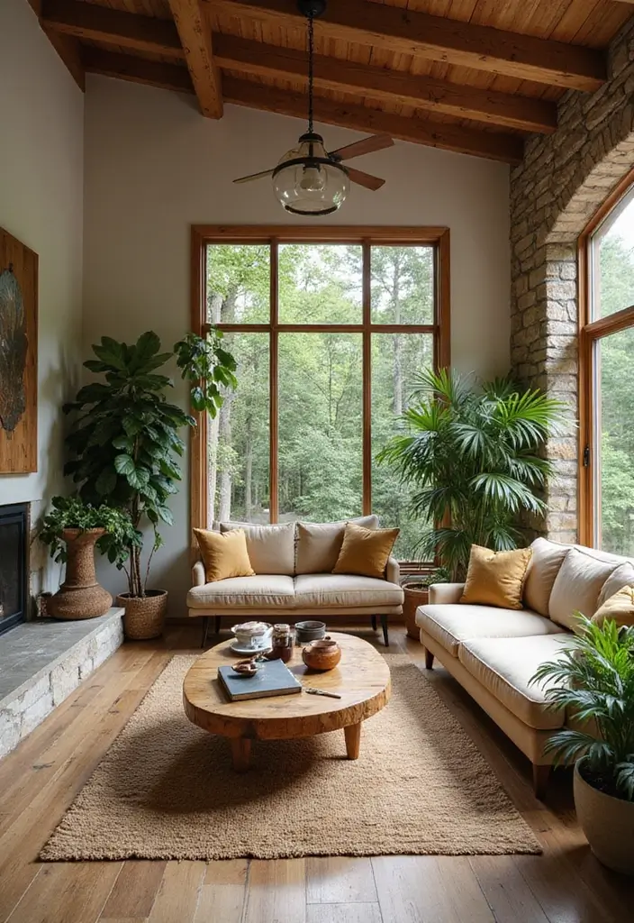 28 Cozy Apartment Living Room Ideas for Small Yet Inviting Spaces - 6. Natural Elements