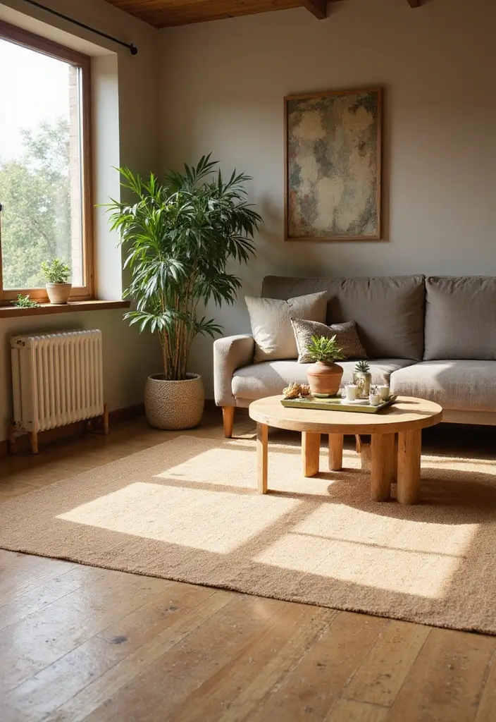 28 Earthy Living Room Designs for Natural Warm and Inviting Interiors 12 28 Earthy Living Room Designs for Natural Warm and Inviting Interiors - 12. Eco-friendly Flooring