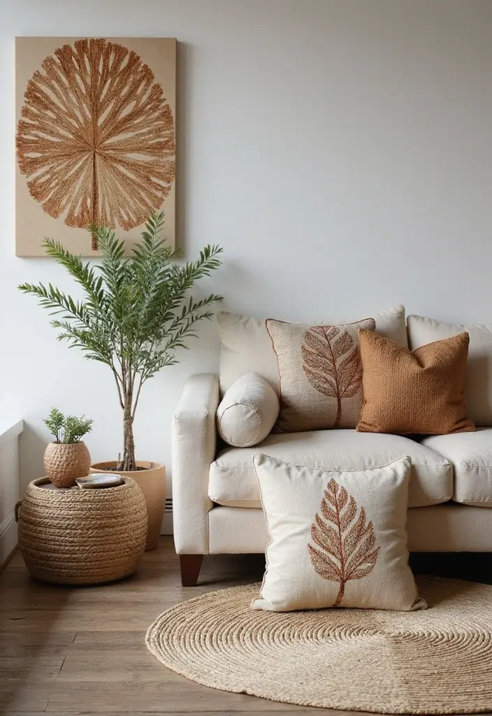 28 Earthy Living Room Designs for Natural Warm and Inviting Interiors 14 28 Earthy Living Room Designs for Natural Warm and Inviting Interiors - 14. Natural Patterns