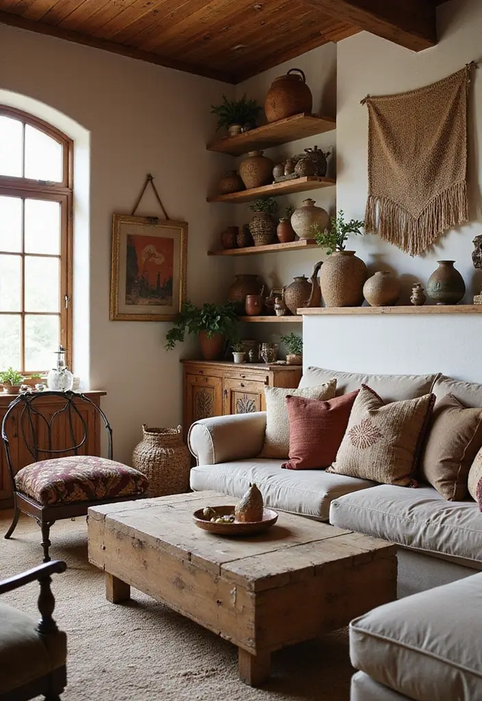 28 Earthy Living Room Designs for Natural Warm and Inviting Interiors 22 28 Earthy Living Room Designs for Natural Warm and Inviting Interiors - 22. Artisanal Touches