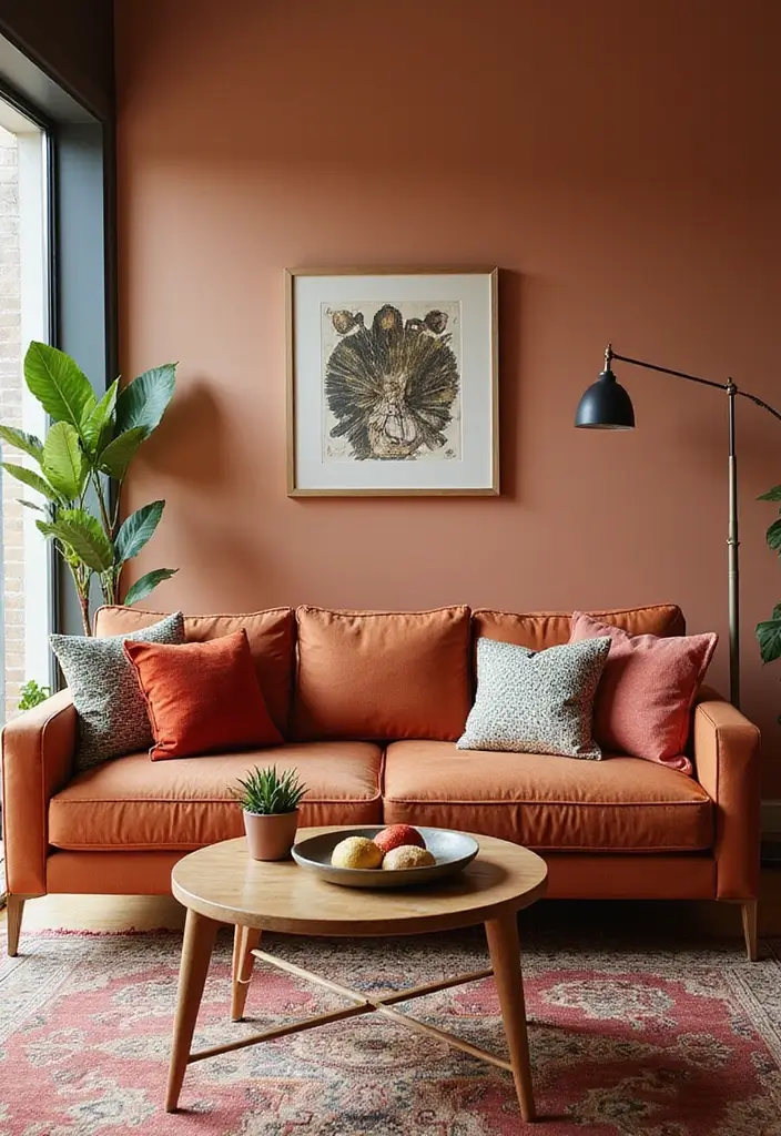 28 Earthy Living Room Designs for Natural Warm and Inviting Interiors 24 28 Earthy Living Room Designs for Natural Warm and Inviting Interiors - 24. Bold Accents