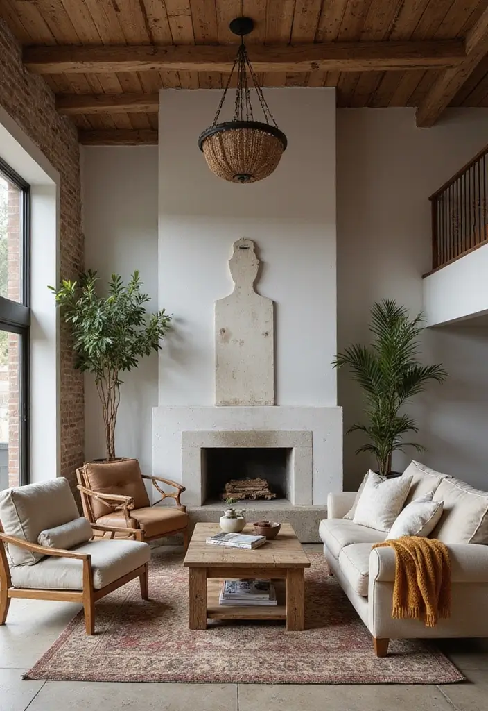 28 Earthy Living Room Designs for Natural Warm and Inviting Interiors 5 28 Earthy Living Room Designs for Natural Warm and Inviting Interiors - 5. Rustic Furnishings