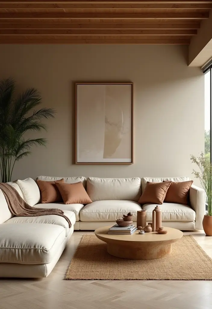 28 Earthy Living Room Designs for Natural Warm and Inviting Interiors 6 28 Earthy Living Room Designs for Natural Warm and Inviting Interiors - 6. Organic Materials