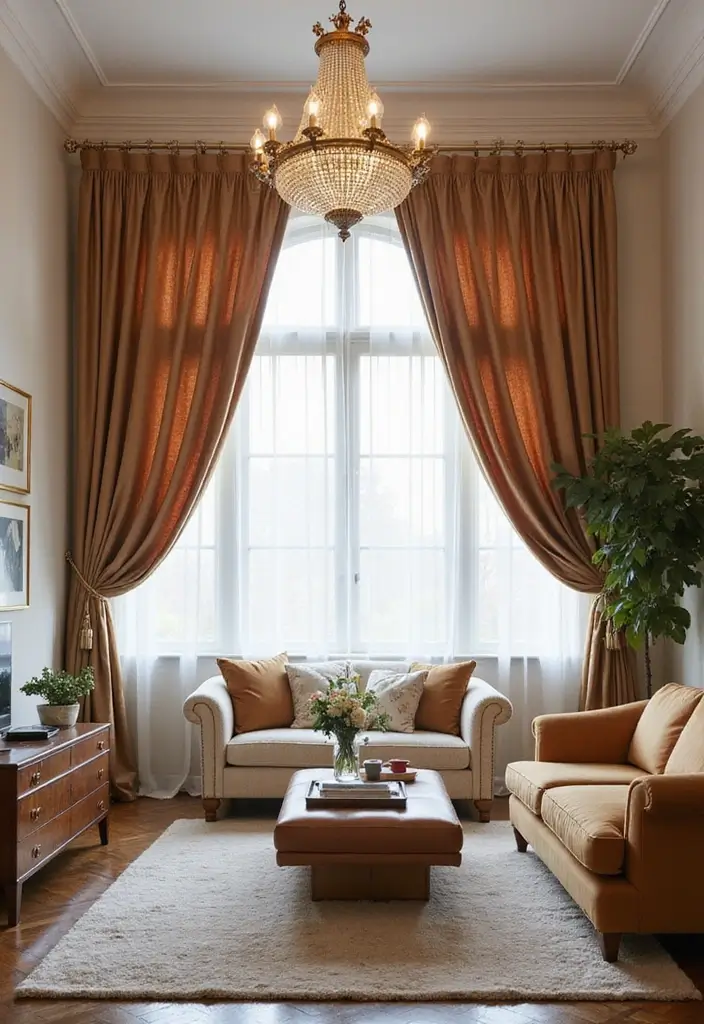 28 Formal Living Room Ideas for Elegant and Sophisticated Gathering Spaces 14 28 Formal Living Room Ideas for Elegant and Sophisticated Gathering Spaces - 14. Elegant Curtains