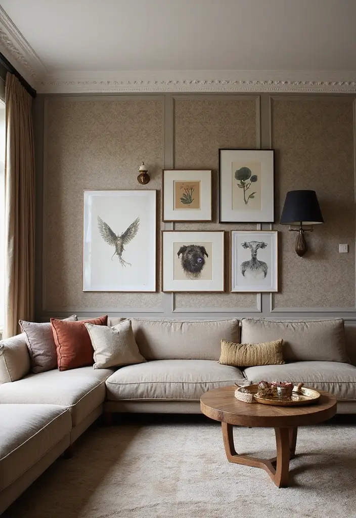 28 Formal Living Room Ideas for Elegant and Sophisticated Gathering Spaces 3 28 Formal Living Room Ideas for Elegant and Sophisticated Gathering Spaces - 3. Artful Wall Treatments