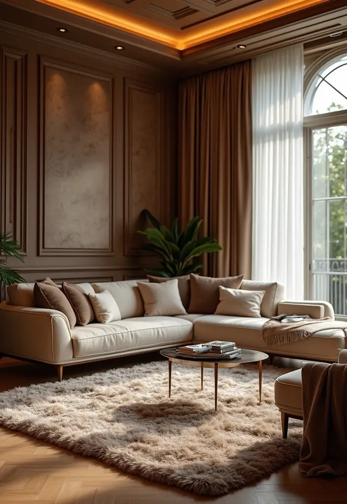 28 Living Room Carpet Ideas That Add Comfort and Design to Any Space - 17. Faux Fur Rugs