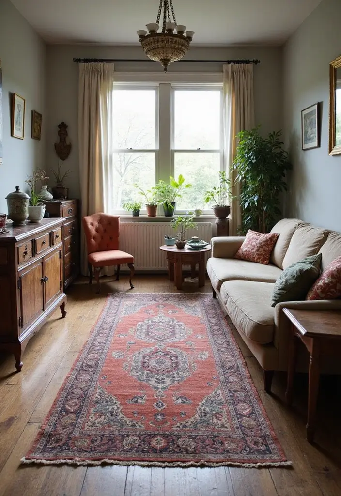 28 Living Room Carpet Ideas That Add Comfort and Design to Any Space - 7. Vintage Rugs