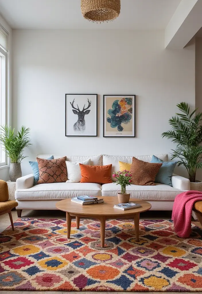 28 Living Room Carpet Ideas That Add Comfort and Design to Any Space - 9. Geometric Patterns