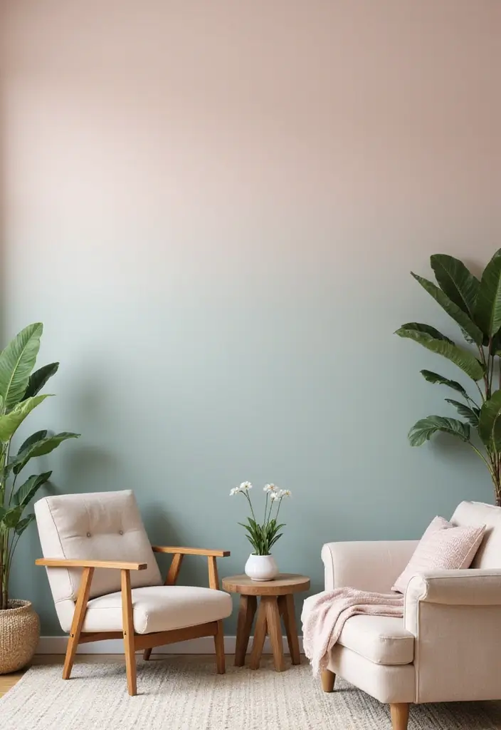 28 Living Room Wall Painting Ideas That Refresh and Transform Interiors 5 28 Living Room Wall Painting Ideas That Refresh and Transform Interiors - 5. Ombre Effects