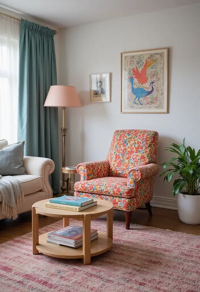 28 Recliners in Living Room Ideas for Comfort and Style in Every Home 17 28 Recliners in Living Room Ideas for Comfort and Style in Every Home - 17. Funky Prints